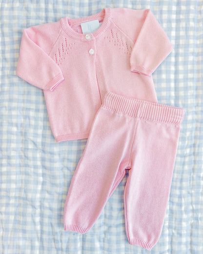 Pointelle Knit Set: Light Pink