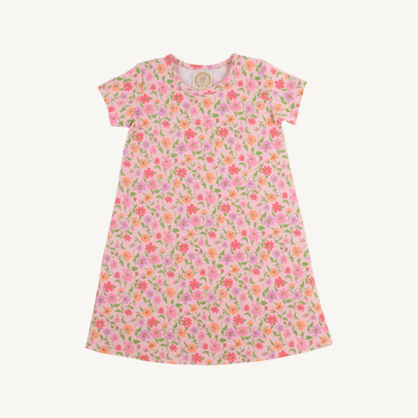 TBBC SS Poly Play Dress: Grand Cayman Gardens
