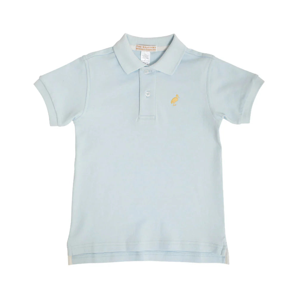 TBBC Short Sleeve Prim &amp; Proper Polo: Buckhead Blue w/Bellport Butter Yellow Stork