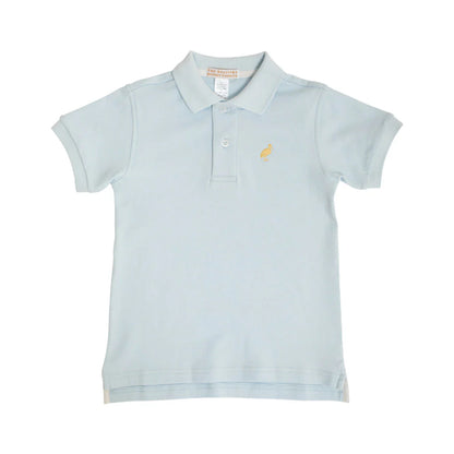 TBBC Short Sleeve Prim &amp; Proper Polo: Buckhead Blue w/Bellport Butter Yellow Stork