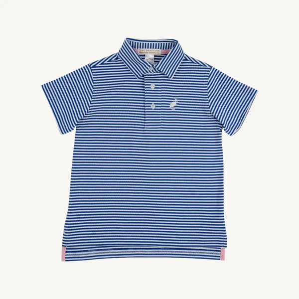 TBBC SS Prim &amp; Proper Polo: Rockefeller Royal Stripe