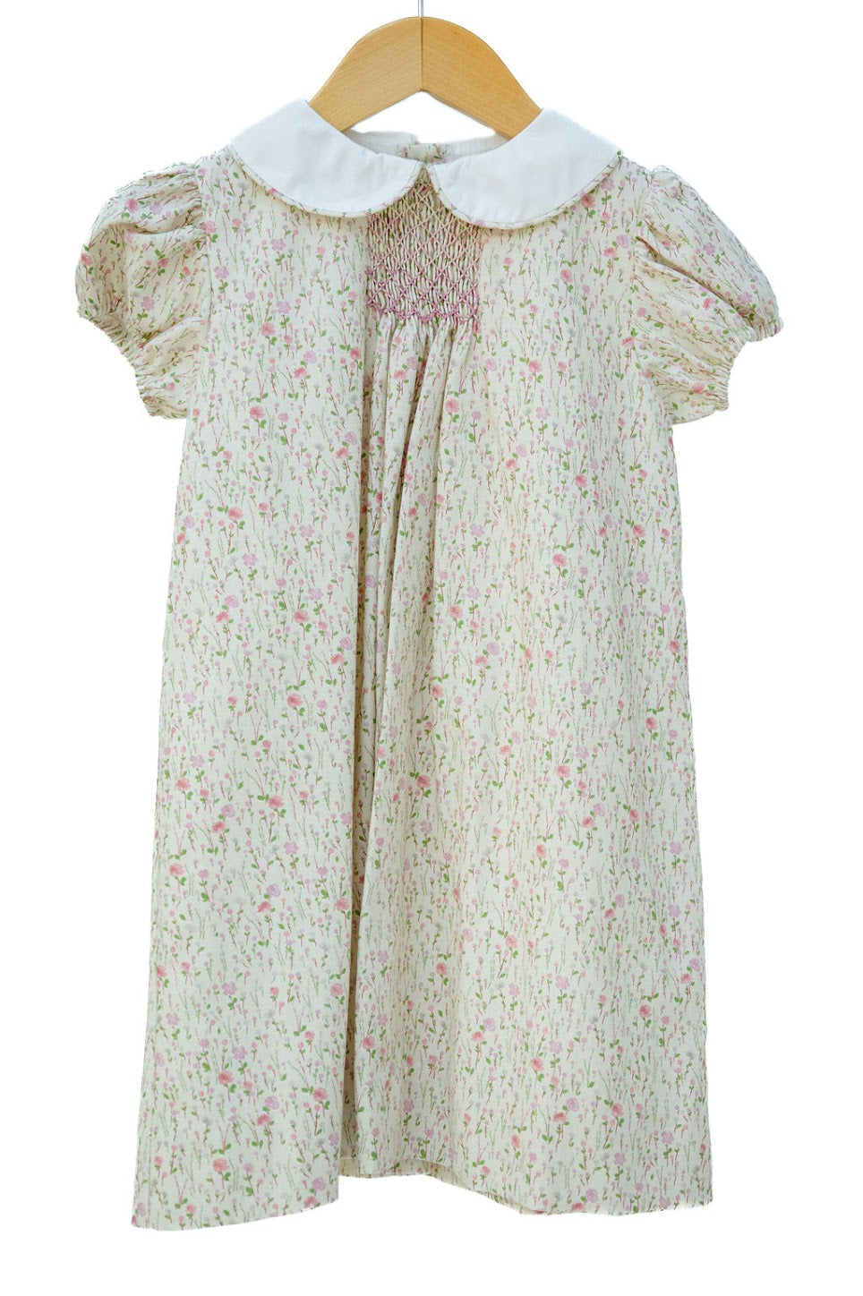 Pink Floral Smocked Woven Sadie Dress