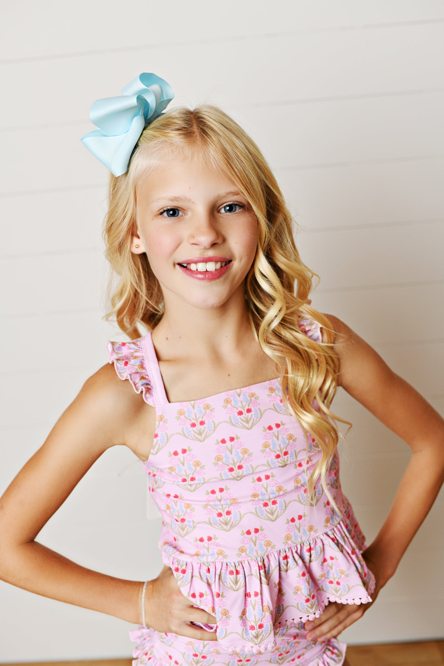 Pink Floral 2-Piece Tunic Swimsuit