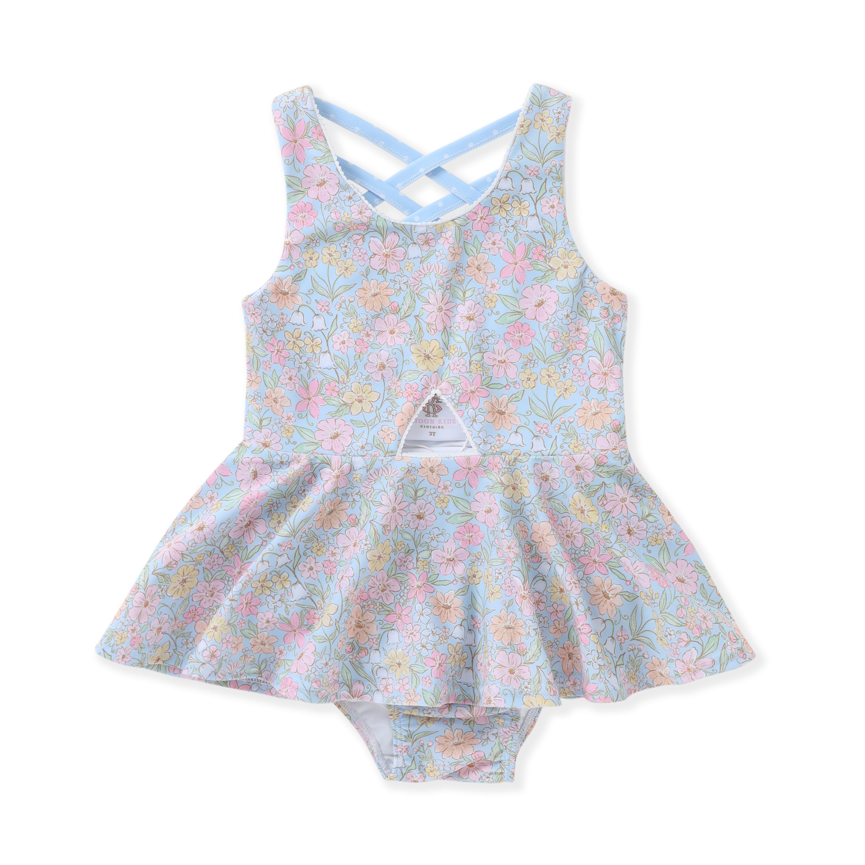 Ditsy Bloom Skirted 1-Piece Swimsuit