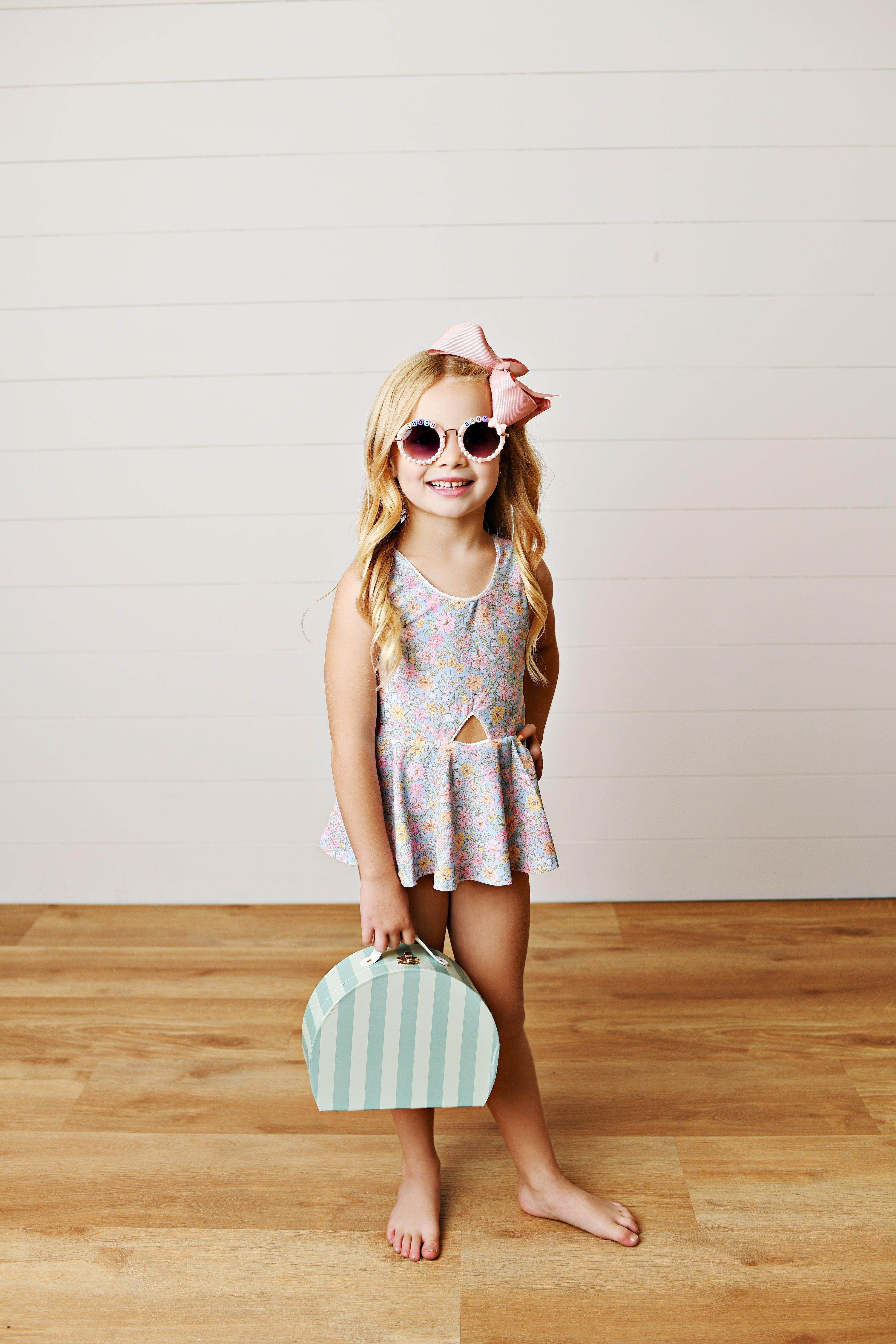Ditsy Bloom Skirted 1-Piece Swimsuit