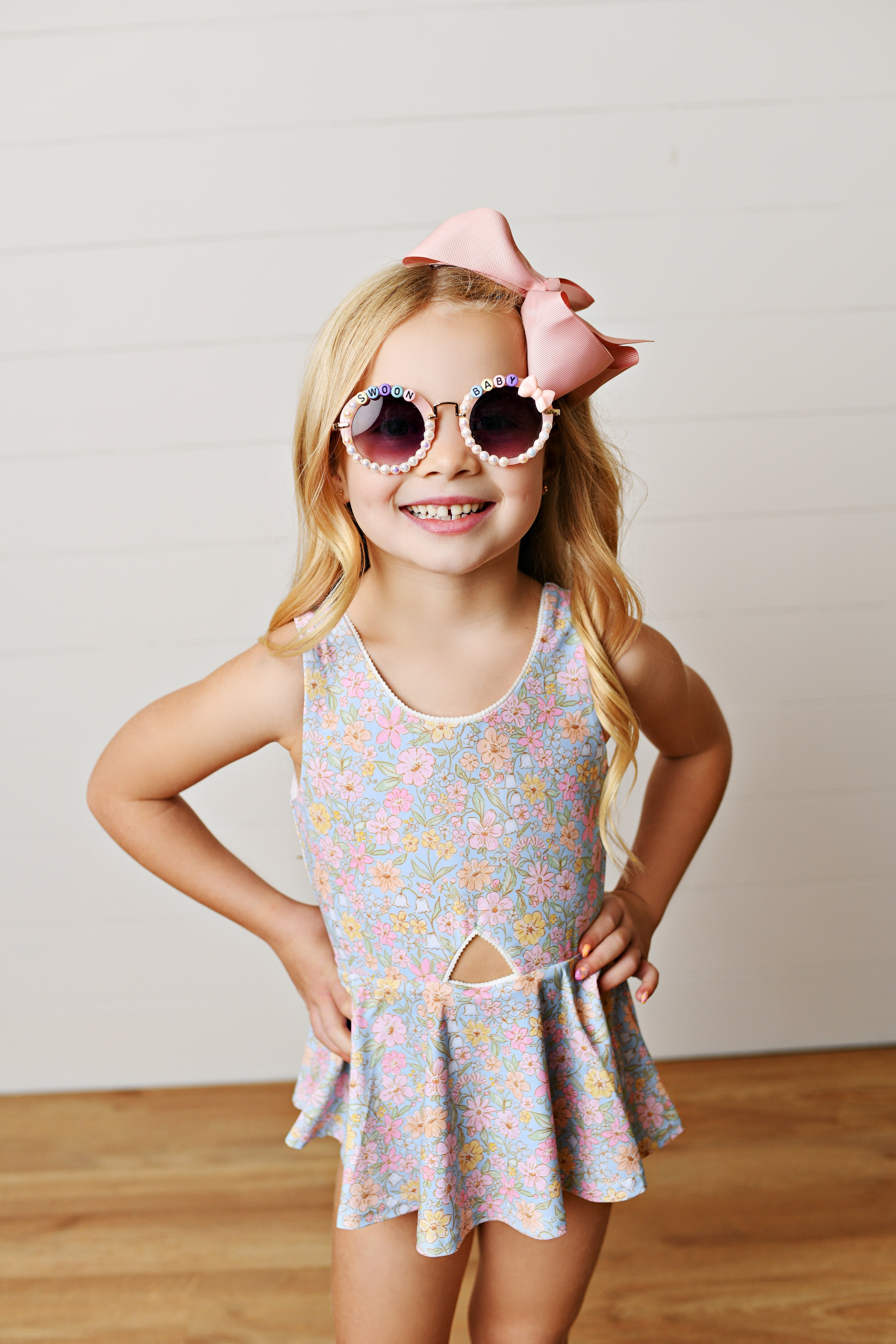 Ditsy Bloom Skirted 1-Piece Swimsuit
