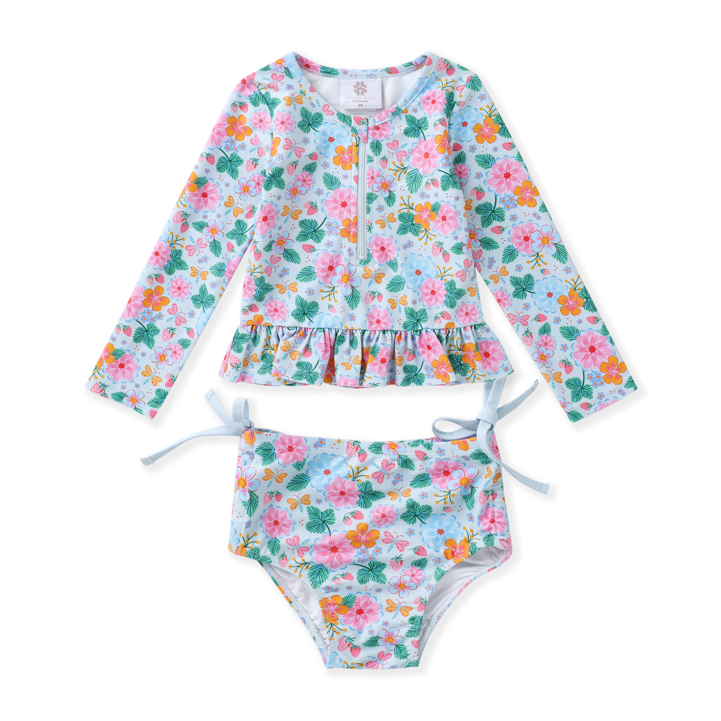LS 2-Piece Floral Swim Suit