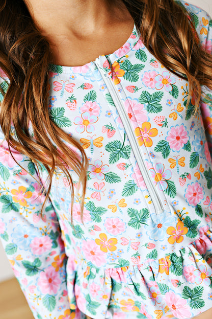 LS 2-Piece Floral Swim Suit