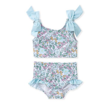 Blue Floral 2-Piece Swimsuit