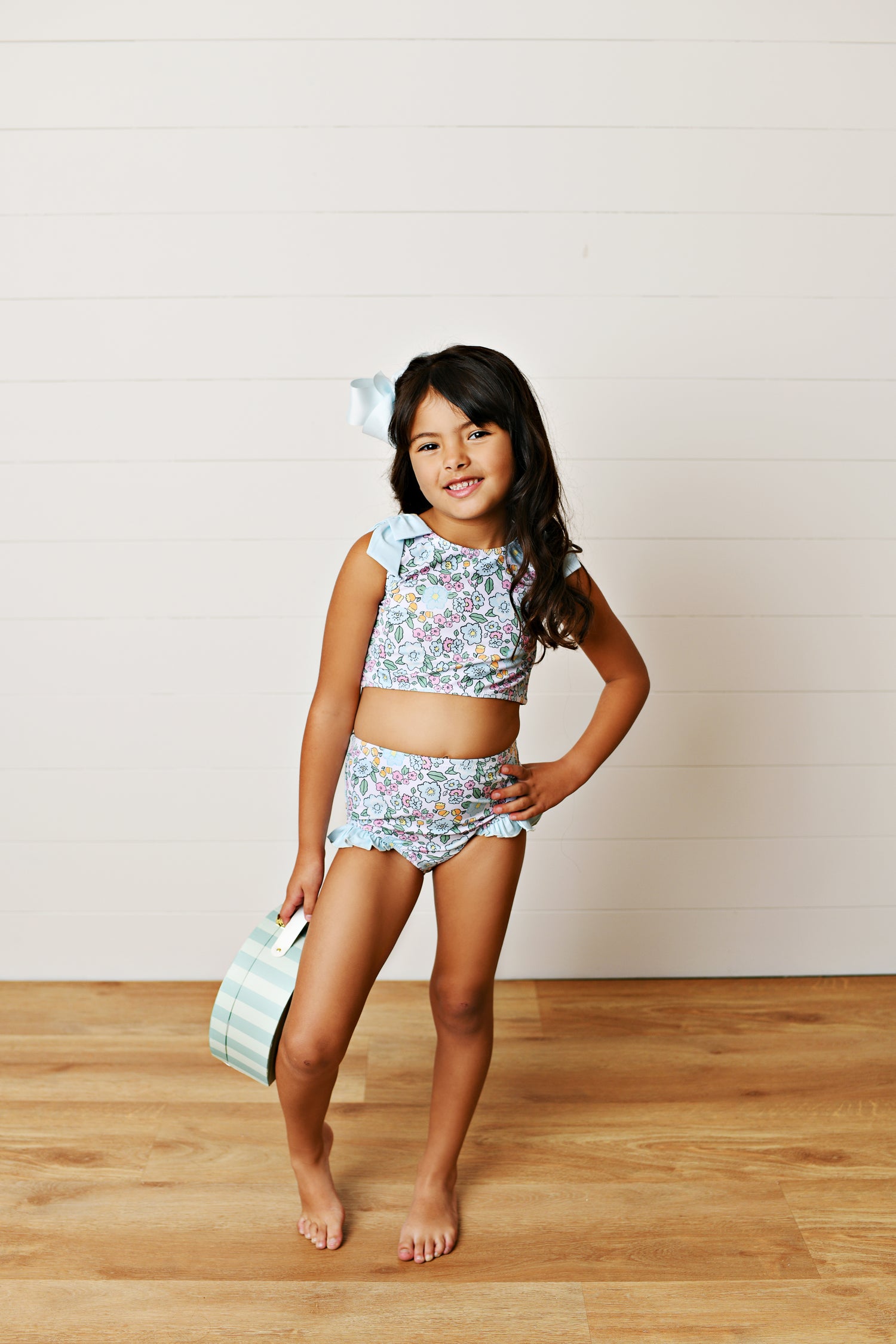 Blue Floral 2-Piece Swimsuit