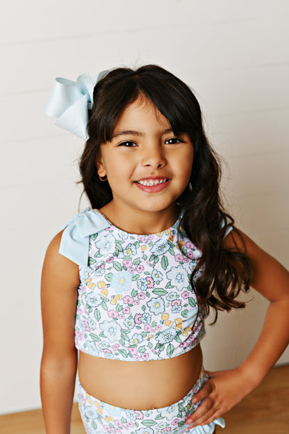 Blue Floral 2-Piece Swimsuit