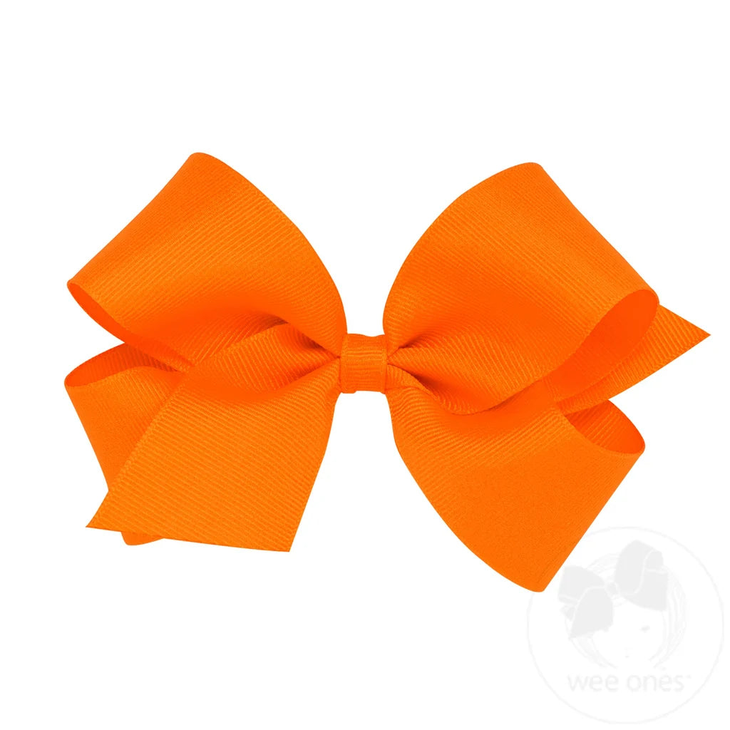 Medium Classic Grosgrain Hair Bow: Orange