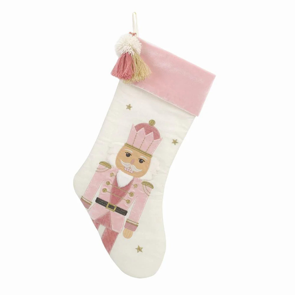 Tassled Nutcracker Stocking: Pink