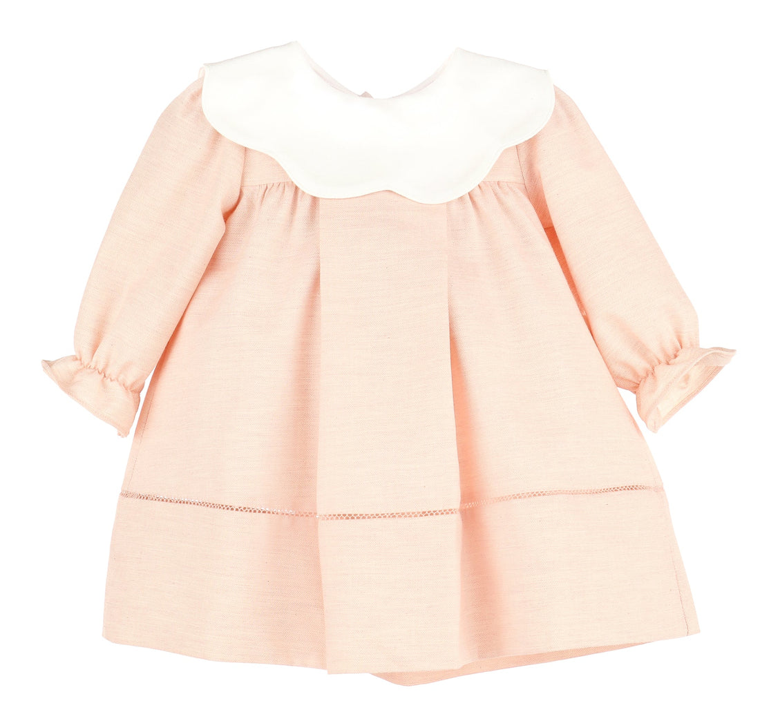 Frosty Twill Scallop Dress: Pink