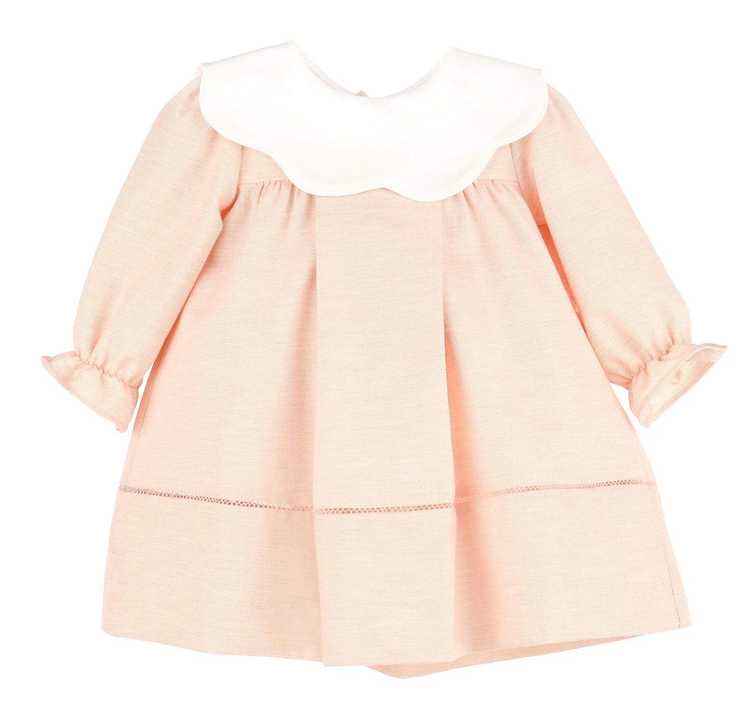 Frosty Twill Scallop Dress: Pink