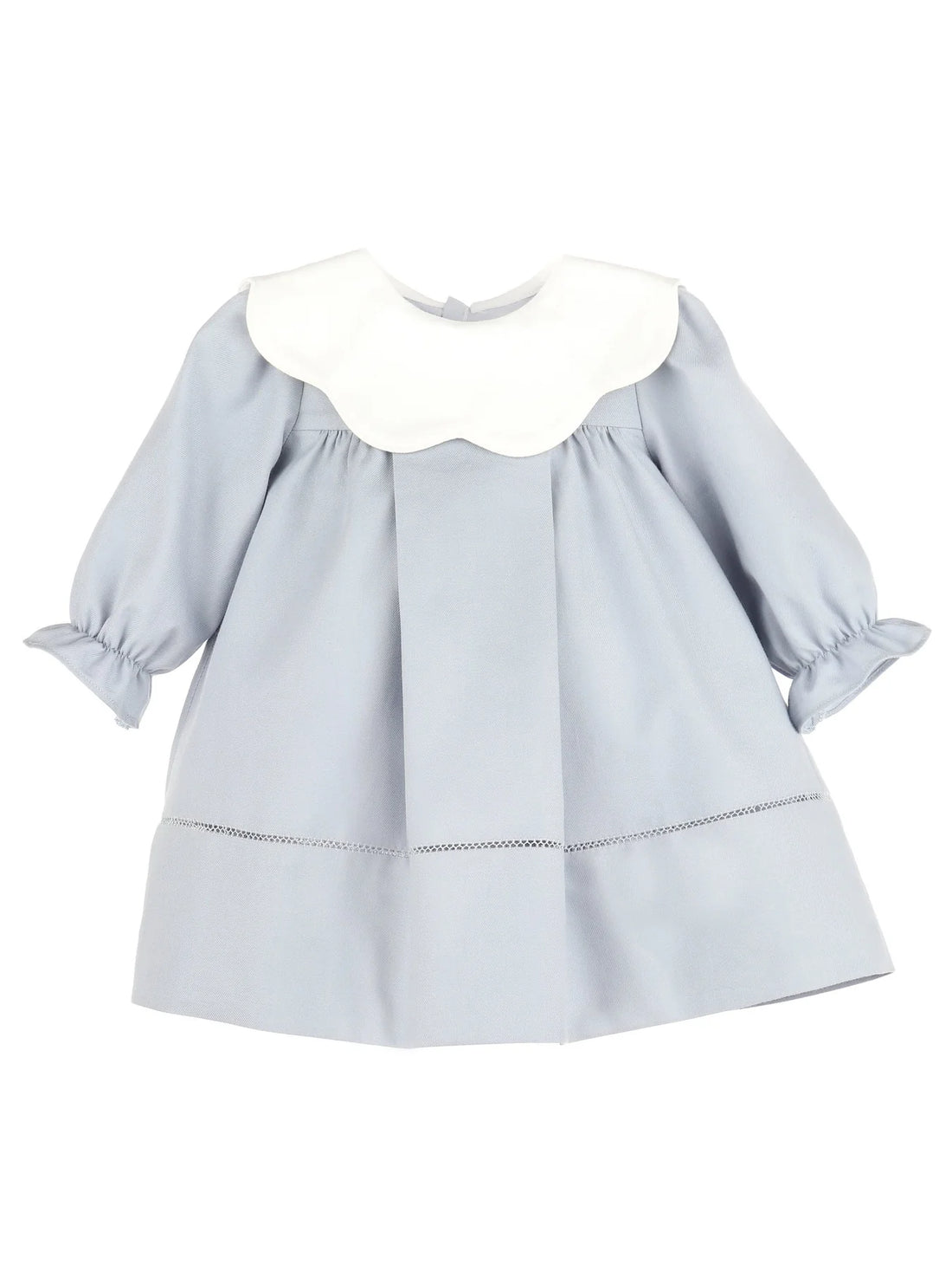 Frosty Twill Scallp Collar Dress: Blue