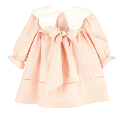 Frosty Twill Scallop Dress: Pink