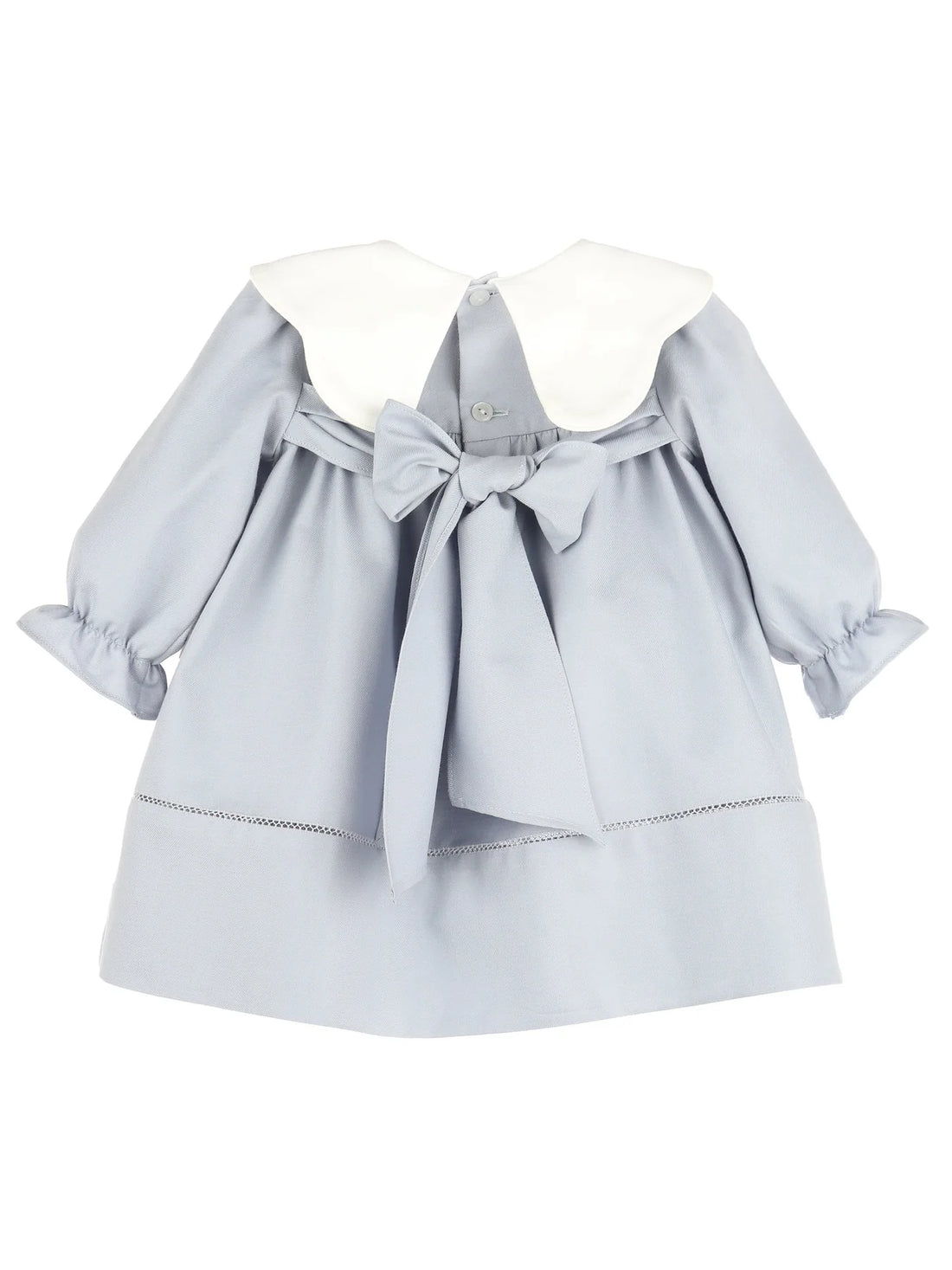 Frosty Twill Scallp Collar Dress: Blue