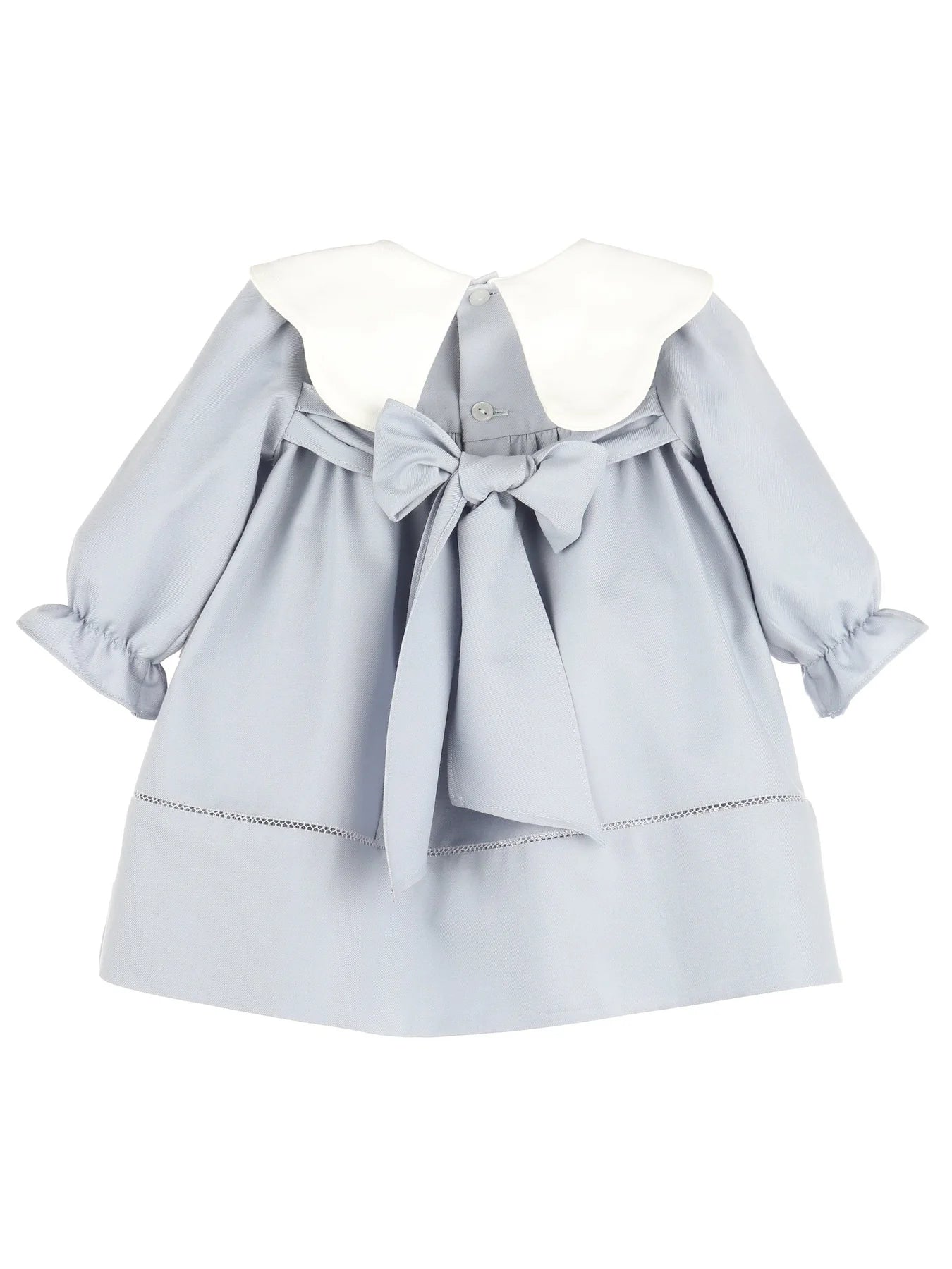 Frosty Twill Scallp Collar Dress: Blue