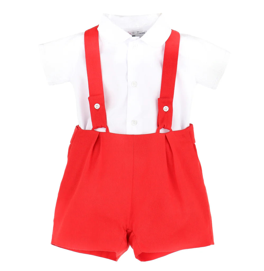 Timeless Tots Suspender Set: Red