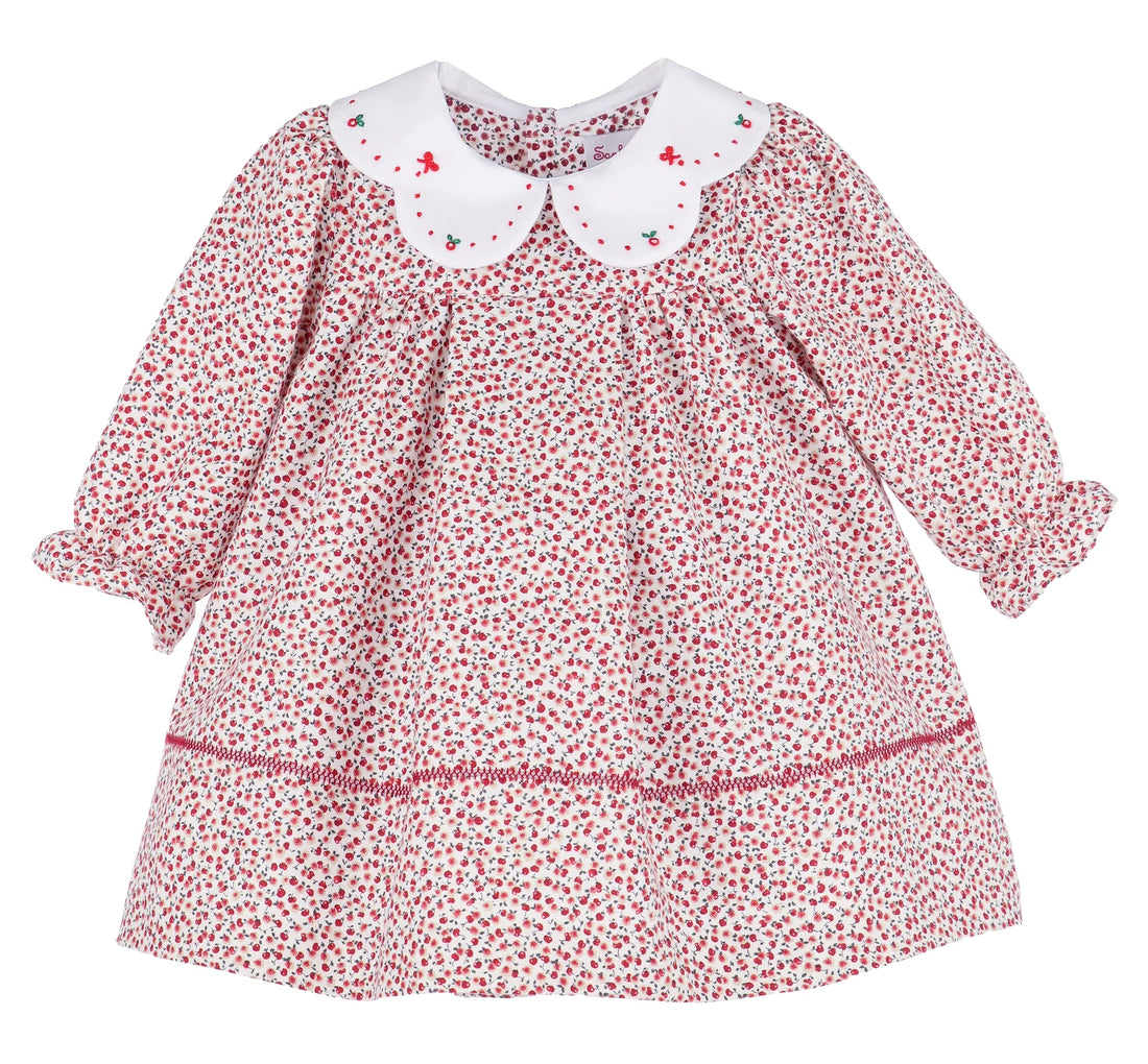Apple Orchard Petal Float Dress: Red