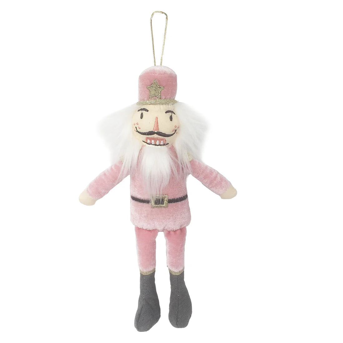 Pink Nutcracker Plush Christmas Ornament