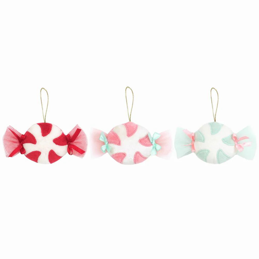 Plush Peppermints Ornaments: Assorted Colors