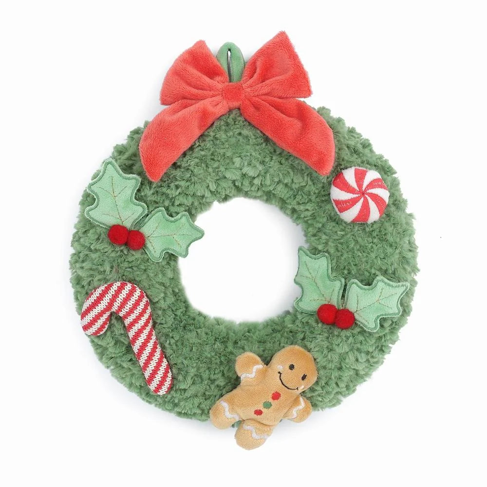 Festive Wreath Plush Toy: Green