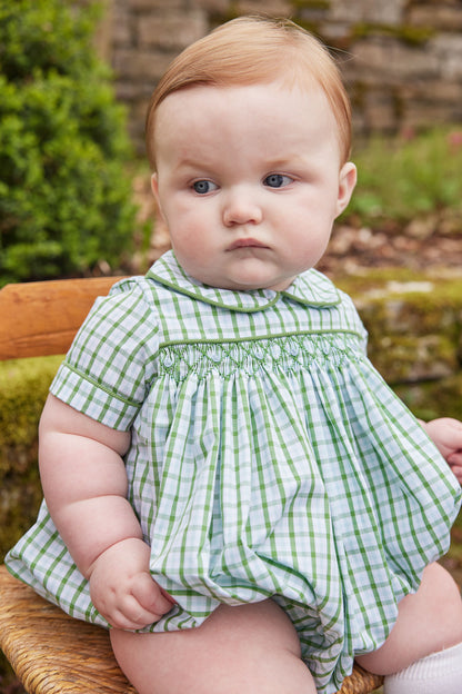 Smocked Barrington Bubble: Leland Plaid