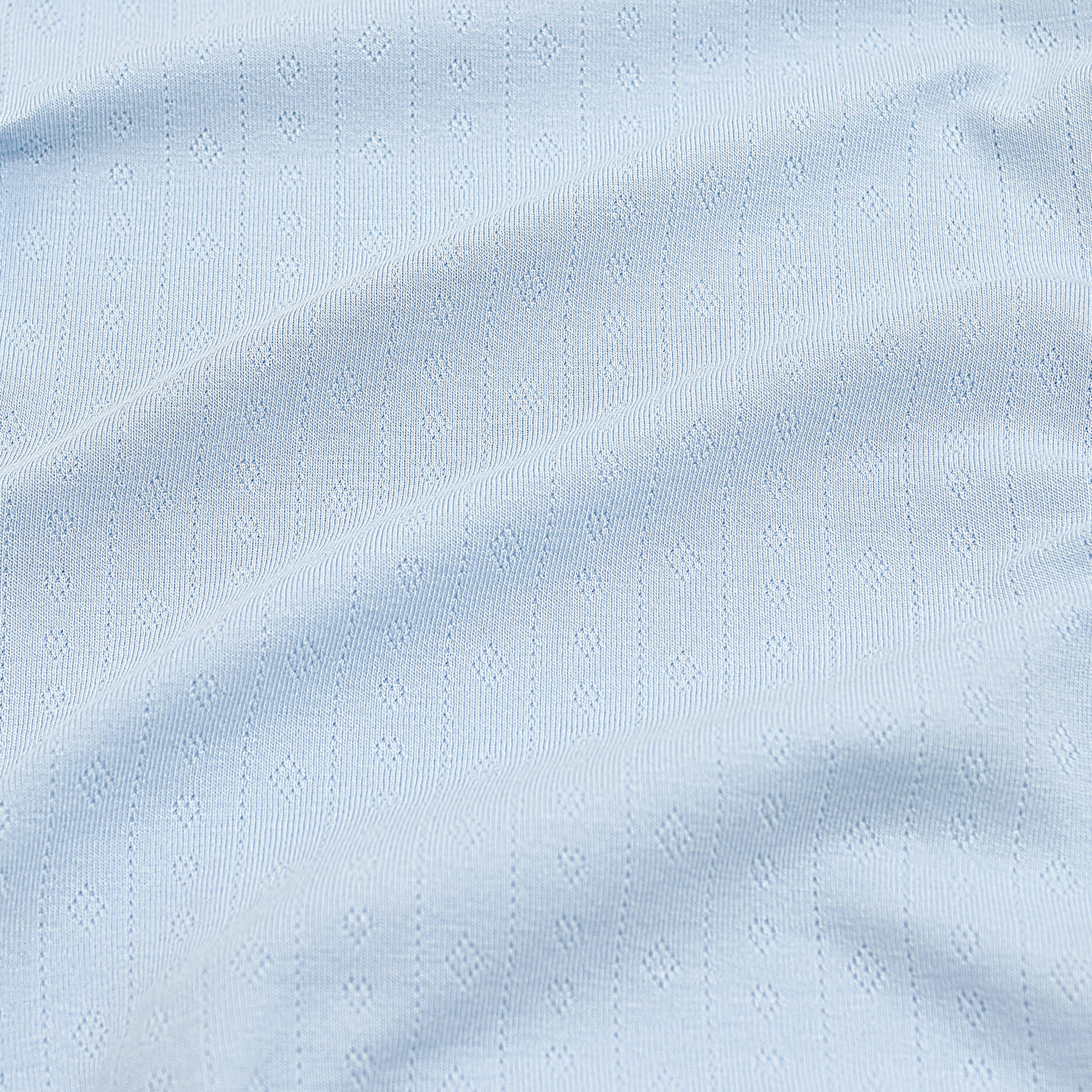 Pointelle Zippered Footie: Breeze