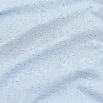 Pointelle Zippered Footie: Breeze