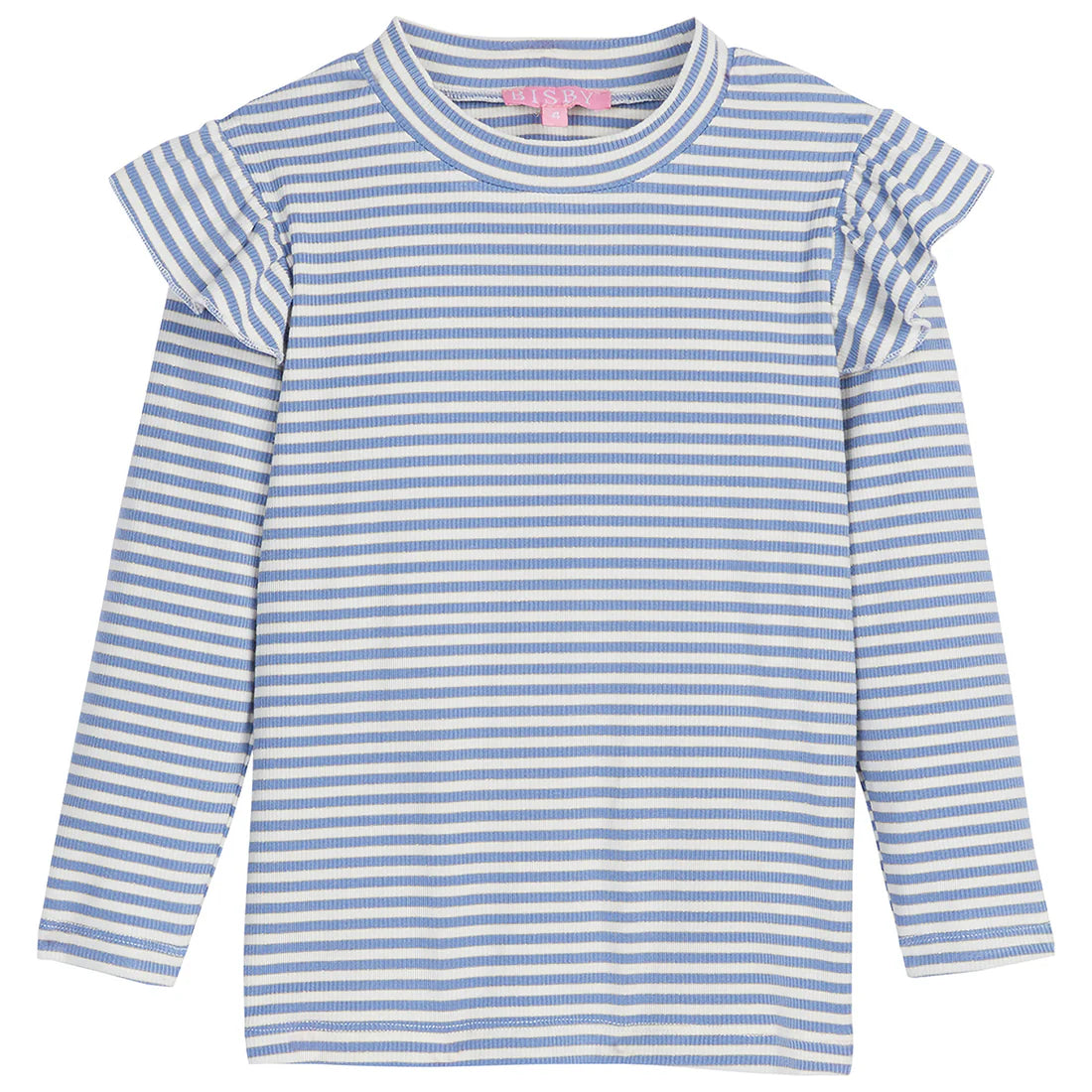 Sadie Top: French Blue Sparkle Stripe