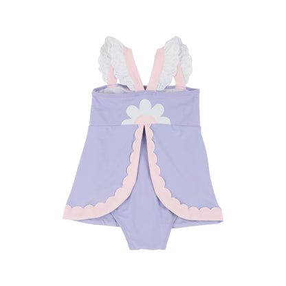 TBBC Sanctuary Scallop Swimsuit: Lauderdale Lavender with Palm Beach pink