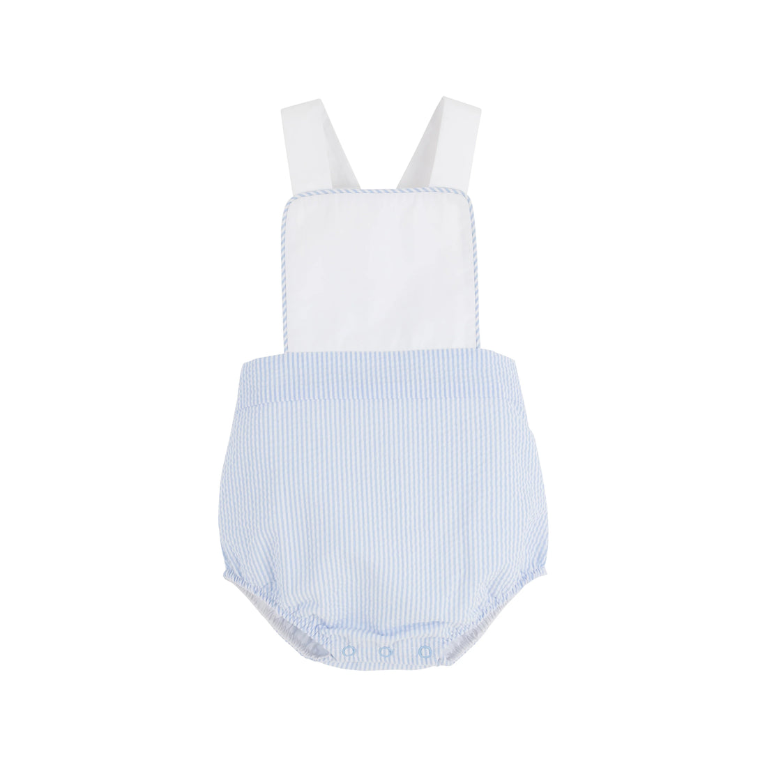 TBBC Sayre Sunsuit: Breakers Blue Seersucker with Wroth Ave White