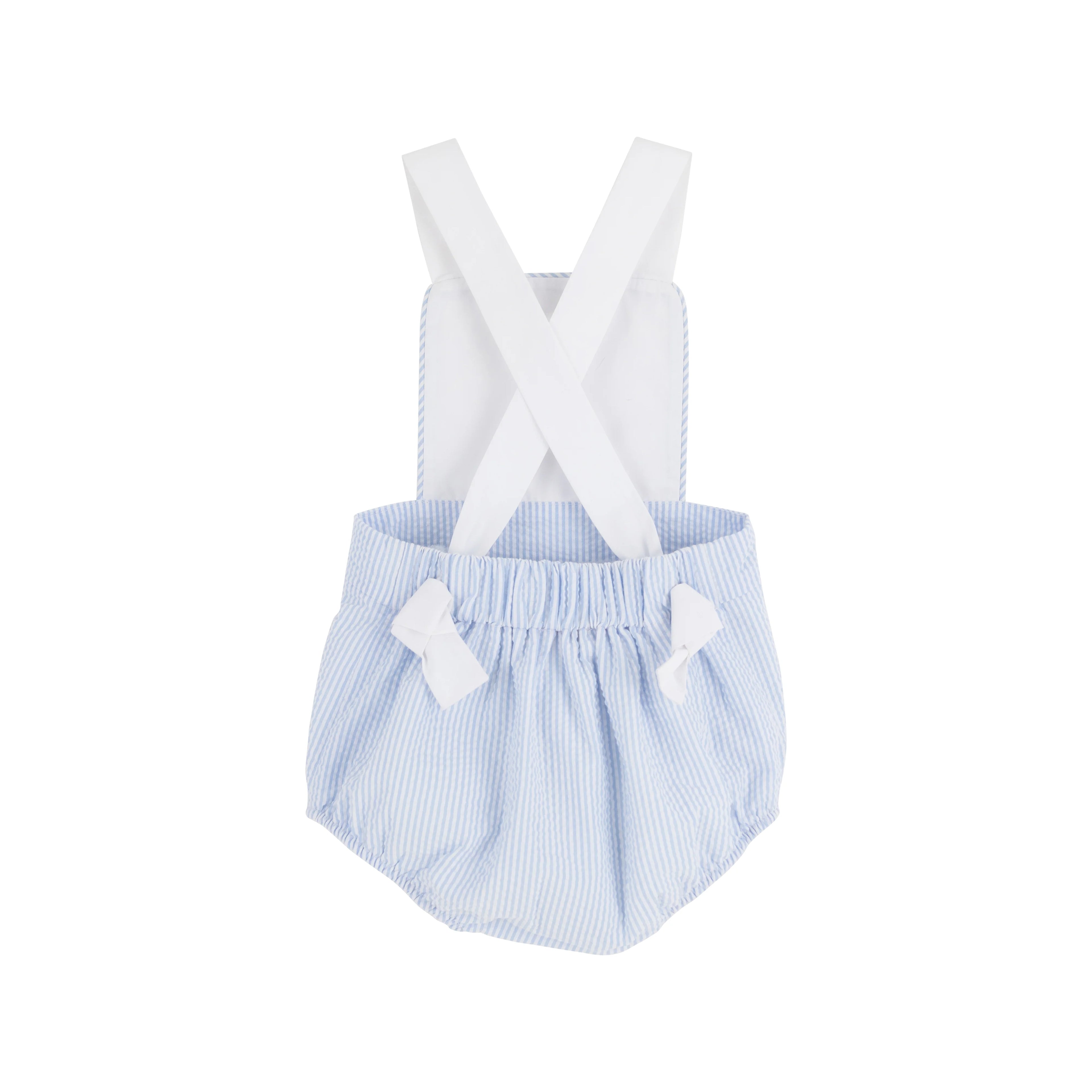 TBBC Sayre Sunsuit: Breakers Blue Seersucker with Wroth Ave White