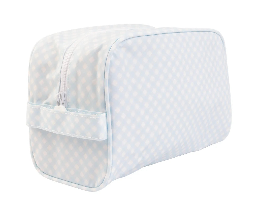 Apple of my Isla The Dopp Bag: Blue Gingham