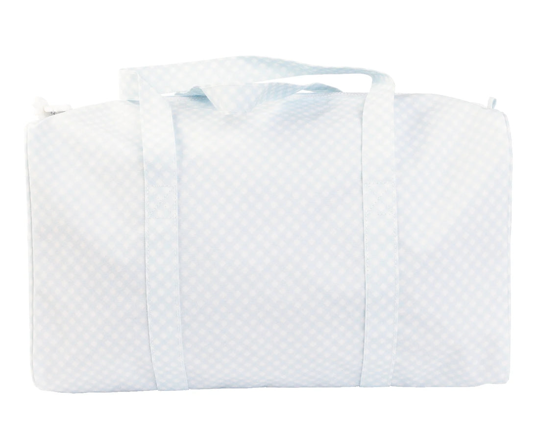 Apple of my Isla The Duffle Bag: Blue Gingham