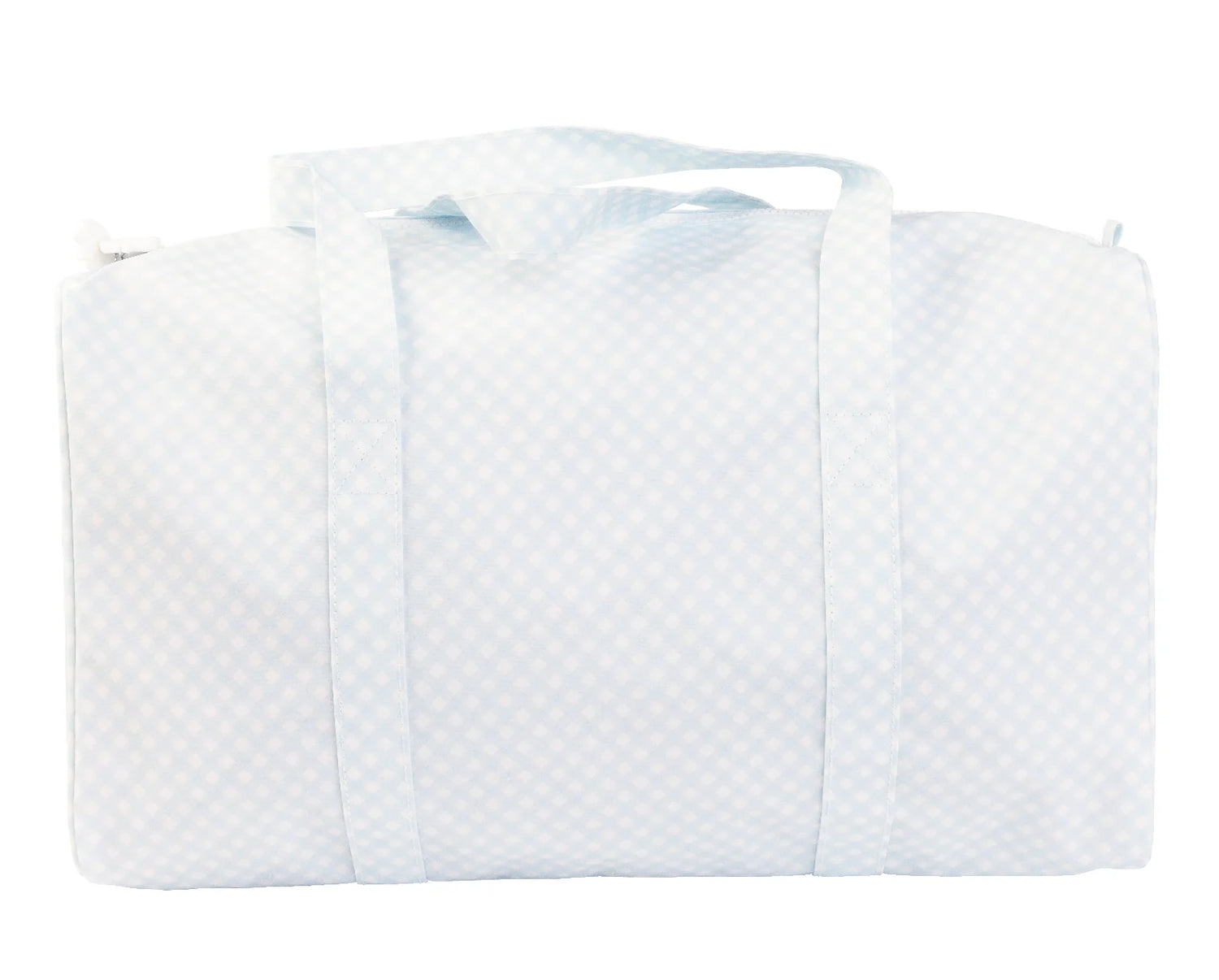 Apple of my Isla The Duffle Bag: Blue Gingham