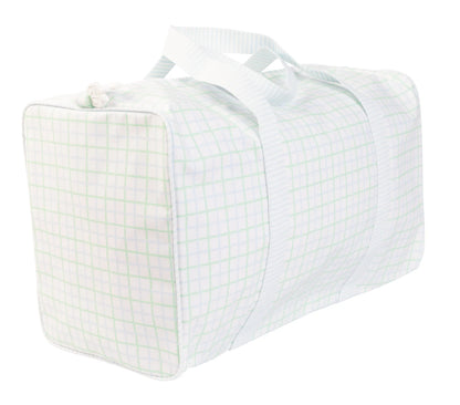 Apple Of My Isla The Duffle Bag: Blue/Green Windowpane