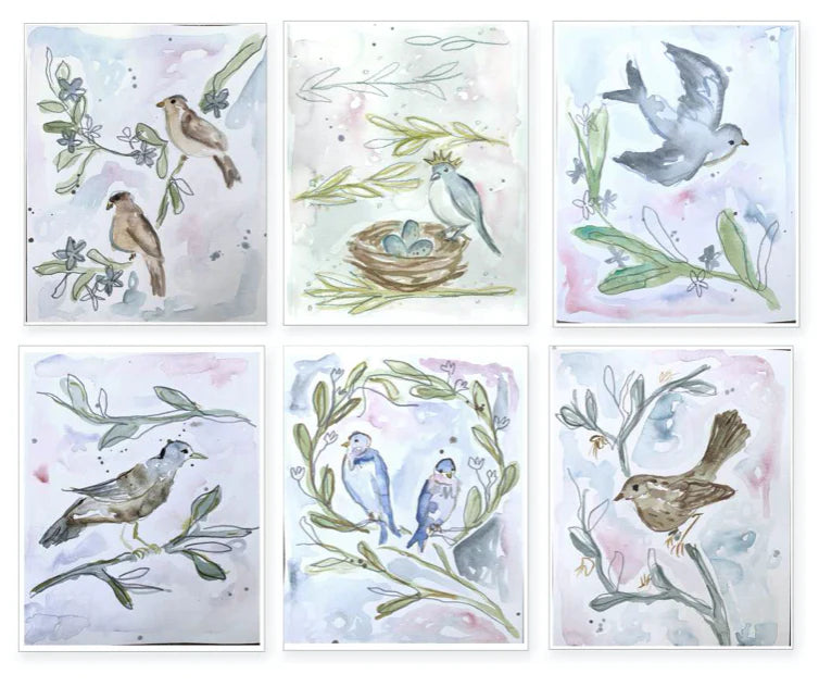 Set of 6 Bird Nursery Prints