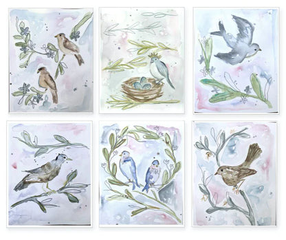 Set of 6 Bird Nursery Prints