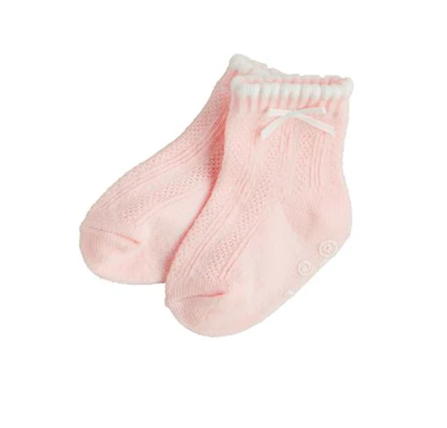 Light Pink w/White Trim Baby Socks