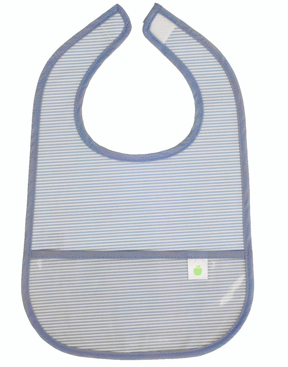 Apple of my Isla The Wipe It Bib: Navy Mini Stripe