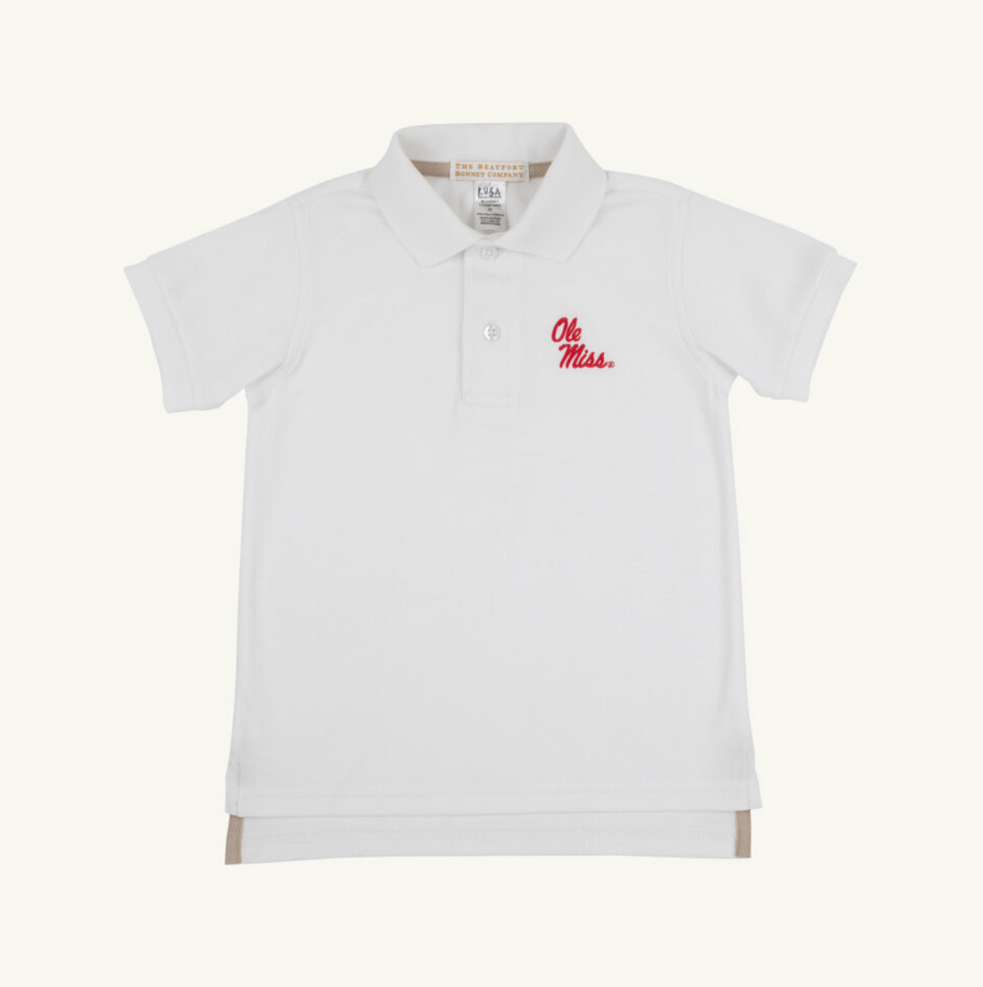 TBBC SS Prim &amp; Proper Polo: Worth Ave White/Ole Miss