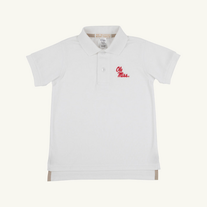 TBBC SS Prim &amp; Proper Polo: Worth Ave White/Ole Miss