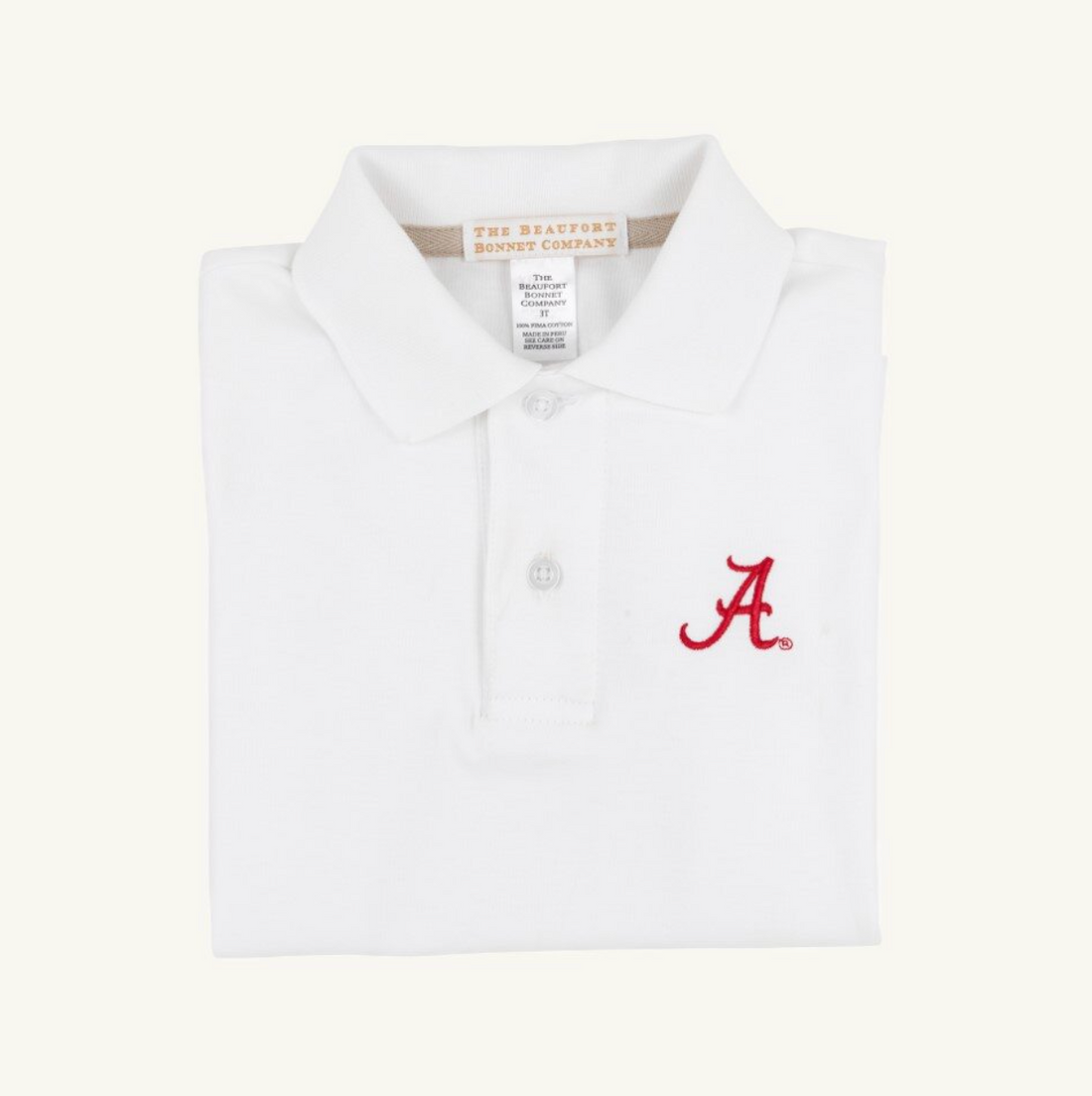TBBC SS Prim &amp; Proper Polo: Worth Ave White/Alabama