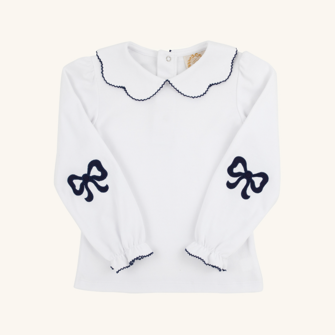 Emma`s Elbow Patch Top: Worth Ave White/Nantucket Navy