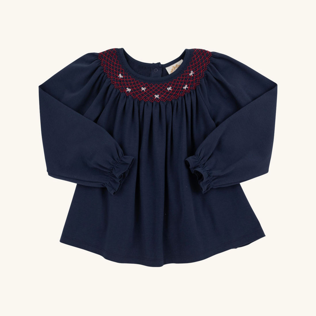 Bettye Sue Smocked Top: Nantucket Navy/Richmond Red/Worth Ave White
