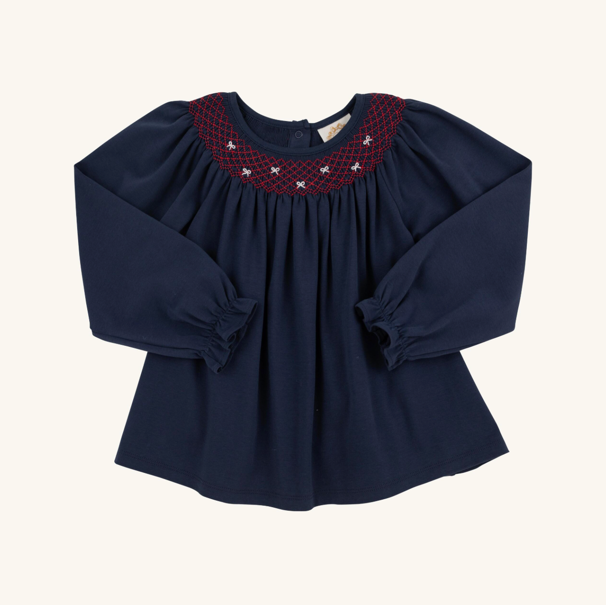 Bettye Sue Smocked Top: Nantucket Navy/Richmond Red/Worth Ave White