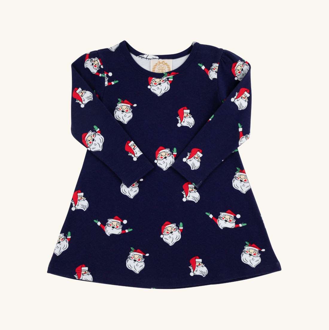 Long Sleeve Penny`s Play Dress: Jolly Old St Nick